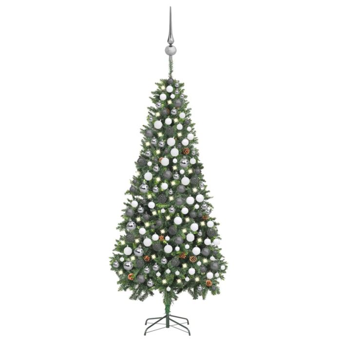 Fluer Pre-lit Christmas Tree Ball Set Pine Cones 210cm