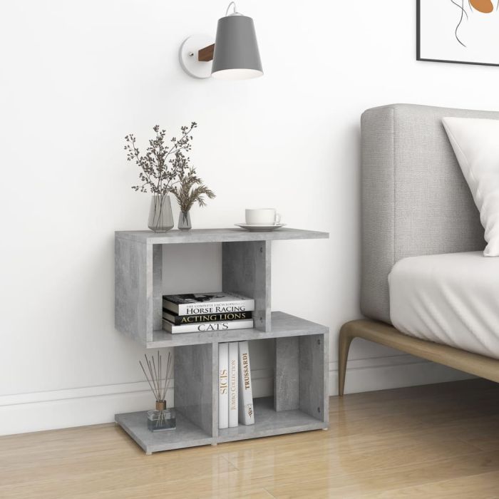 Bedside Cabinet Concrete Grey 50x30x51.5cm Engineered Wood