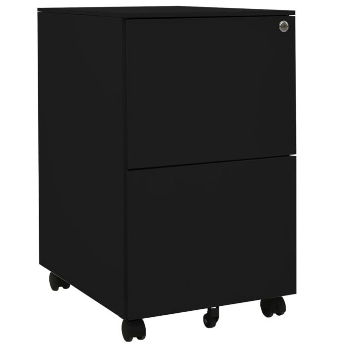 Mobile File Cabinet Black 39x45x67 cm Steel