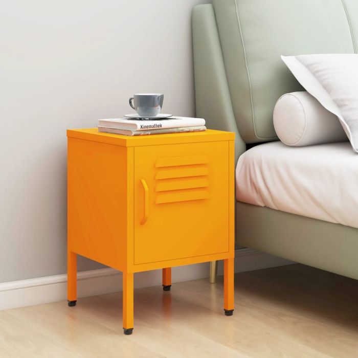 Nightstand Mustard Yellow 35x35x51cm Steel - Fengi