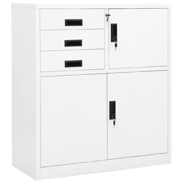 Office Cabinet White 90x40x102 cm Steel