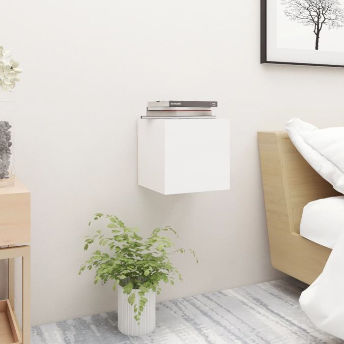 Bedside Cabinet White 30.5x30x30cm Engineered Wood