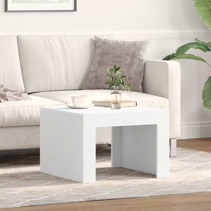Coffee Table White 50x50x35 cm Engineered Wood