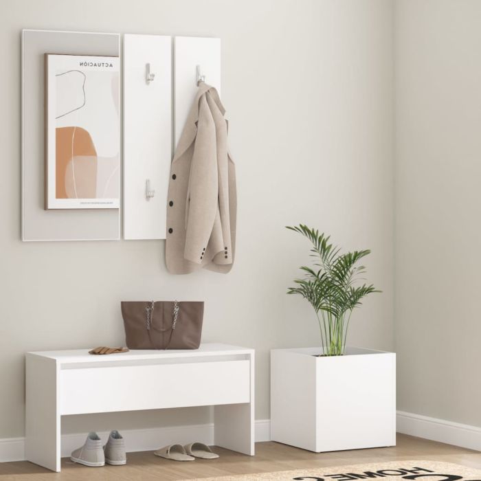Hallway Furniture Set White Engineered Wood - Ruhao