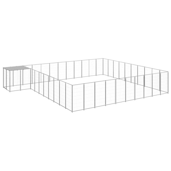 Dog Kennel Silver 31.46 m2 Steel