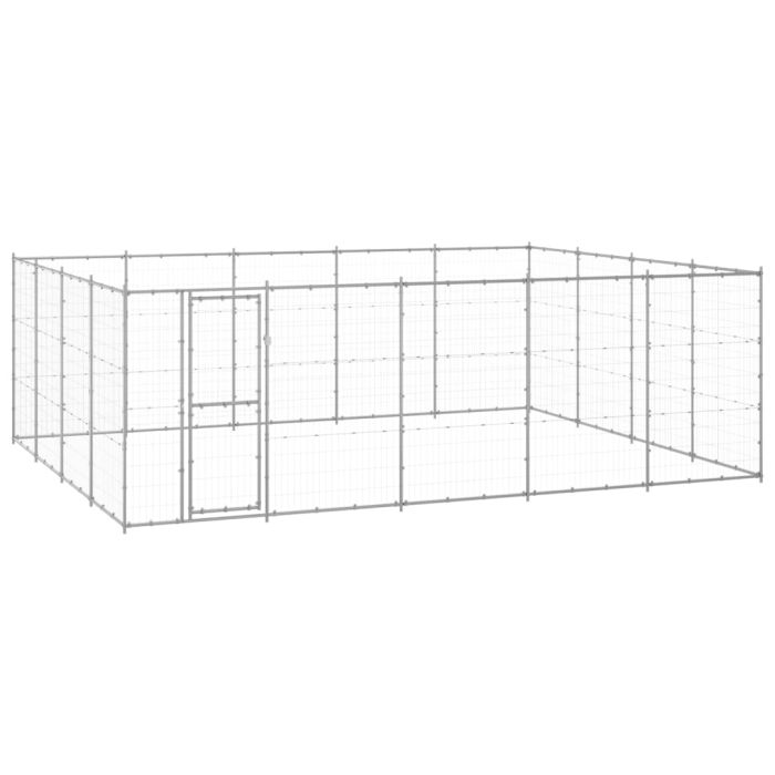 Outdoor Dog Kennel Galvanised Steel 24.2 m2