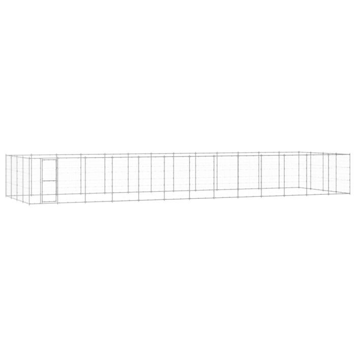 Outdoor Dog Kennel Galvanised Steel 53.24 m2