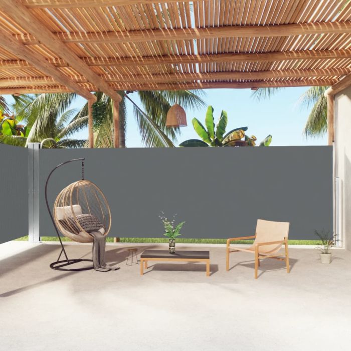 Retractable Side Awning Anthracite 200x1000 cm