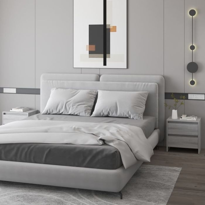 Bedside Cabinets 2 pcs Grey Sonoma 45x34.5x44.5cm Engineered Wood