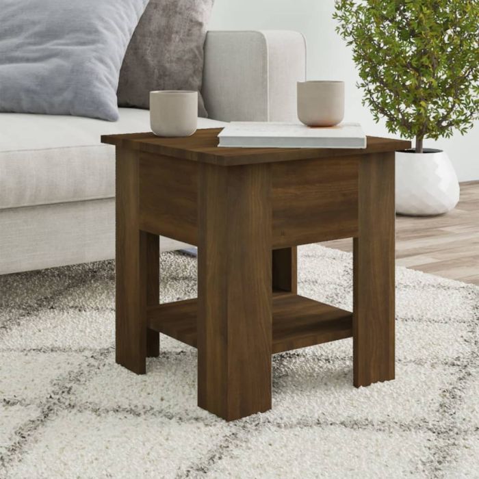 Coffee Table Brown Oak 40x40x42 cm Engineered wood
