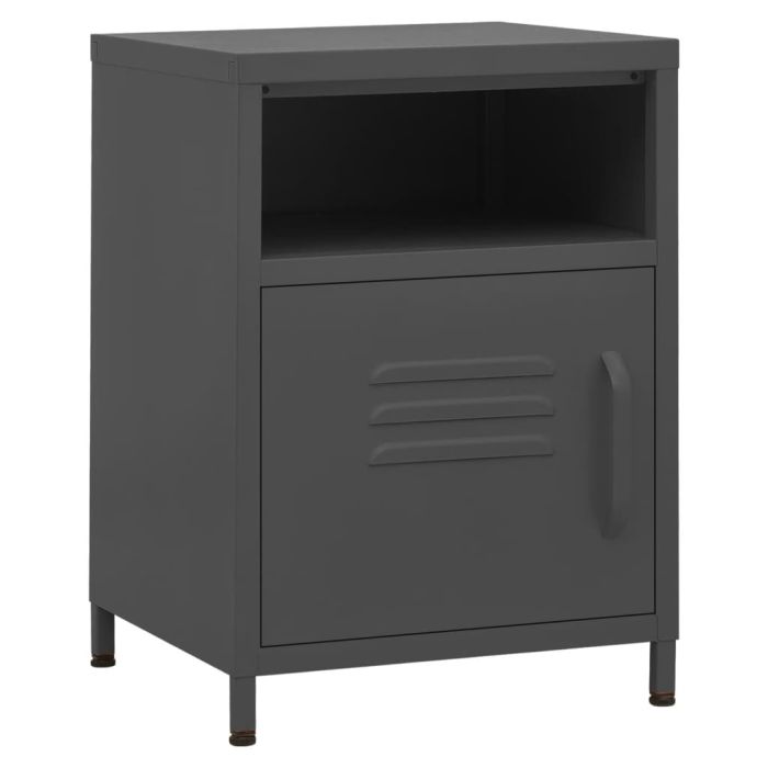 Nightstands 2 pcs Anthracite 35x35x51cm Steel - Lauxe