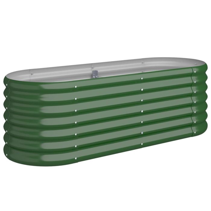 Garden Planter Powder-coated Steel 114x40x36 cm Green