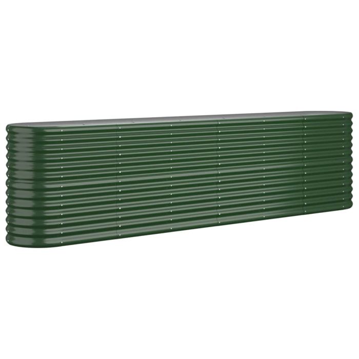 Garden Planter Powder-coated Steel 260x40x68 cm Green