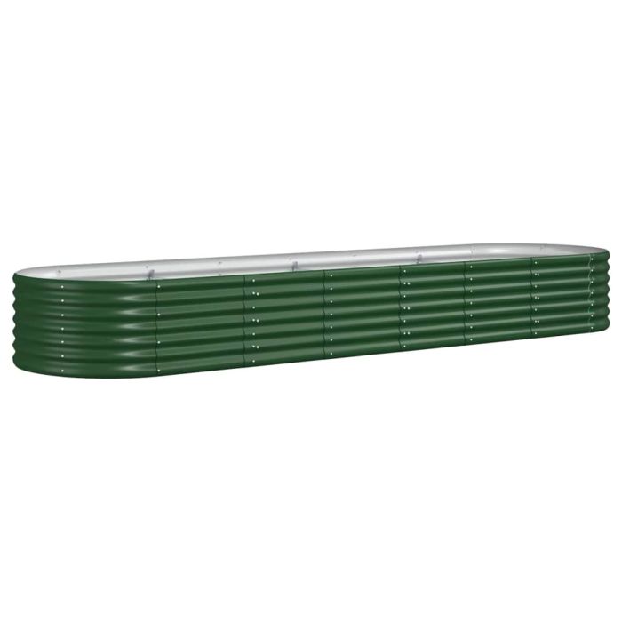 Garden Planter Powder-coated Steel 296x80x36 cm Green