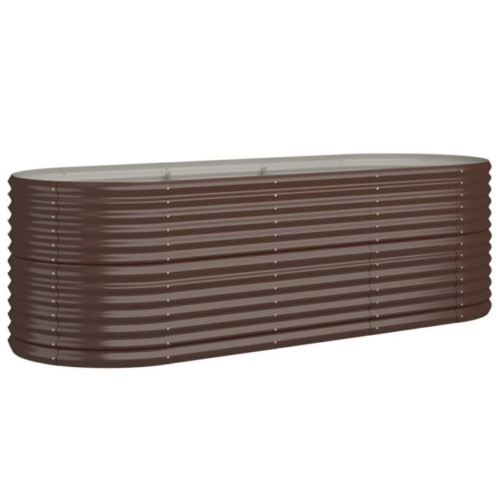 Garden Planter Powder-coated Steel 224x80x68 cm Brown