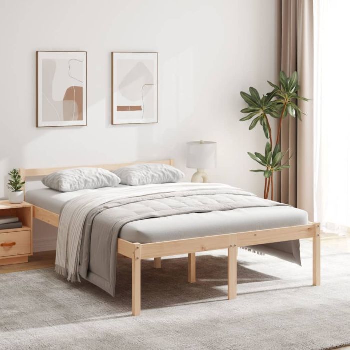 Bed Frame 120x190 cm Small Double Solid Wood Pine