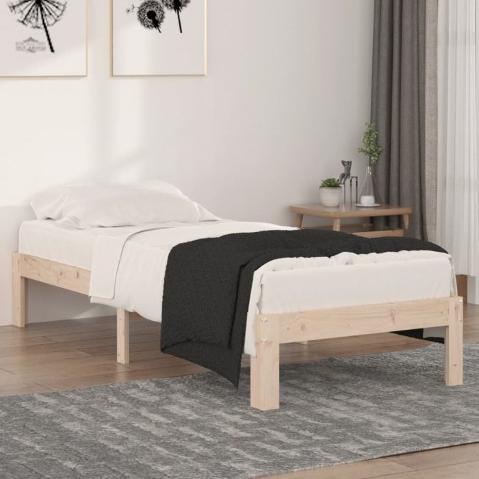 Bed Frame Solid Wood 75x190 cm Small Single