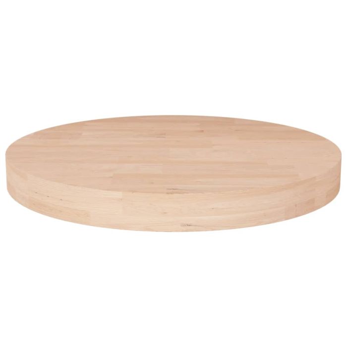 Round Table Top 40x4cm Untreated Solid Wood Oak