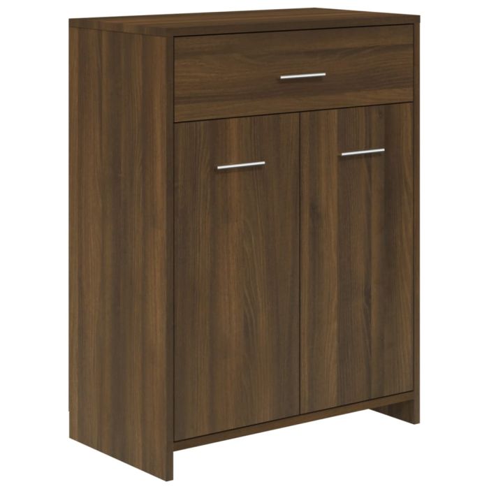 Bathroom Cabinet Brown Oak 60x33x80 cm Engineered Wood
