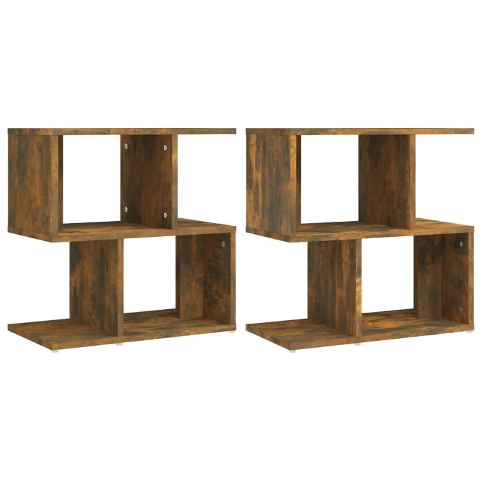 Bedside Cabinets 2 pcs Smoked Oak 50x30x51.5cm Engineered Wood