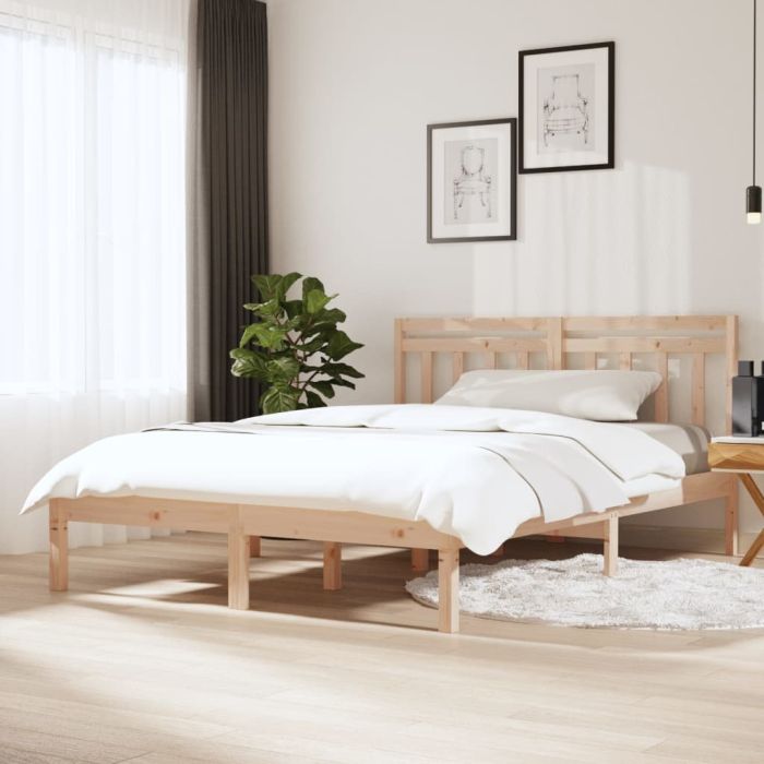Bed Frame 150x200 cm King Size Solid Wood