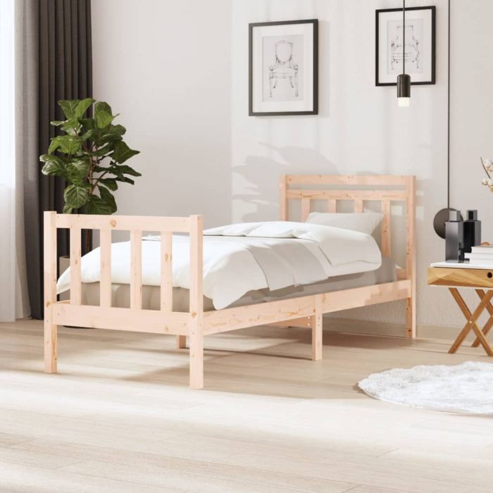 Bed Frame 75x190 cm Small Single Solid Wood