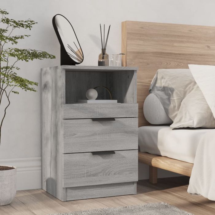 Bedside Cabinet Grey Sonoma Engineered Wood - Zhen