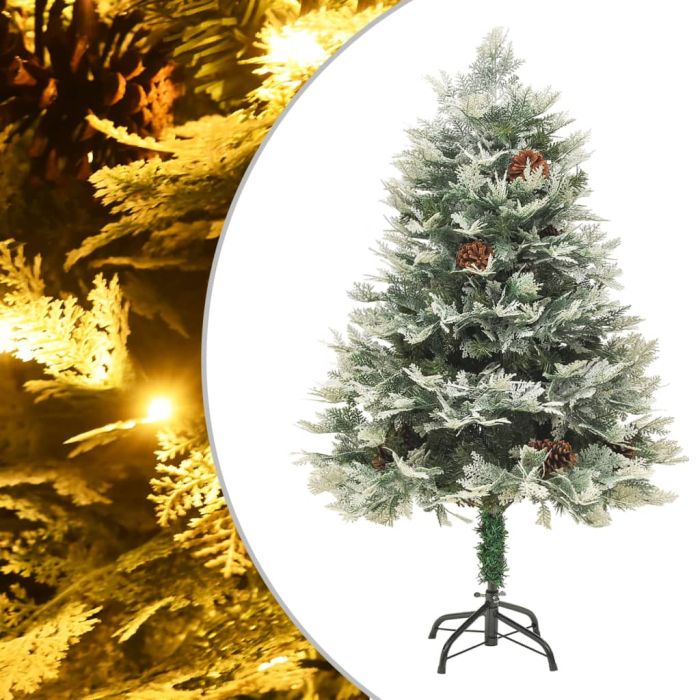 Roche Green Pre-lit Christmas Tree with Pine Cones 120cm PVC PE