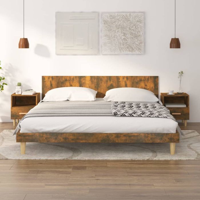 Bedside Cabinets 2 pcs Smoked Oak 40x35x47cm