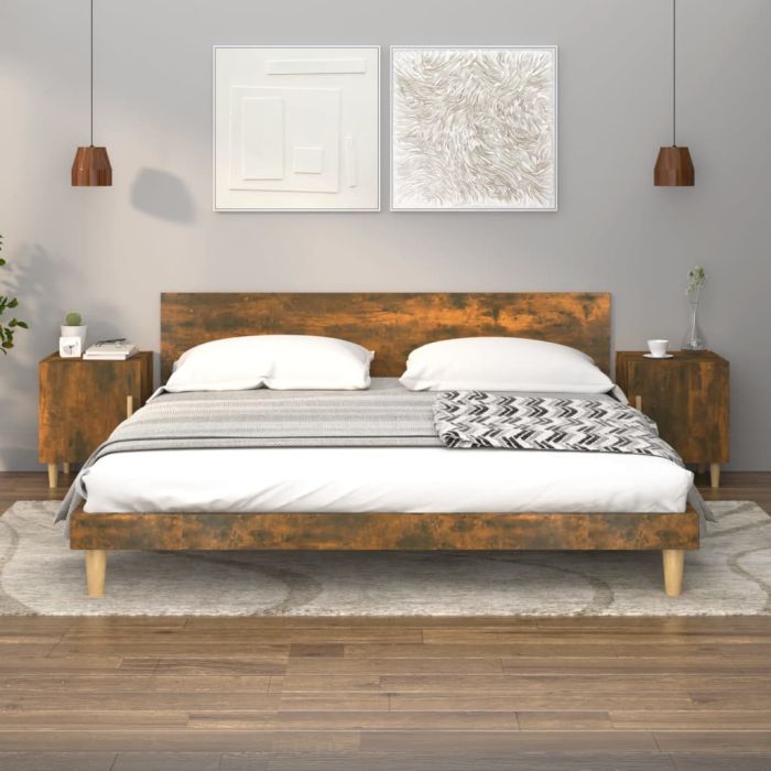 Bedside Cabinets 2 pcs Smoked Oak Engineered Wood - Xilin