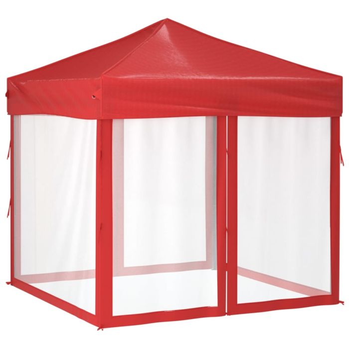 Folding Party Tent with Sidewalls Red 2x2 m