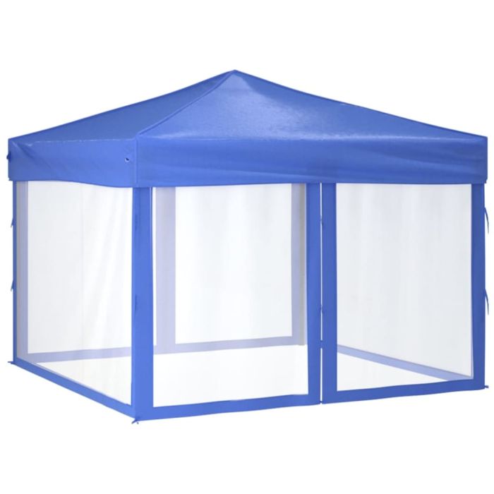 Folding Party Tent with Sidewalls Blue 3x3 m