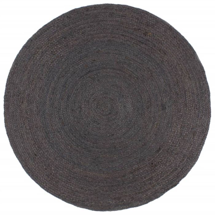 Handmade Rug Jute Round 210 cm Dark Grey
