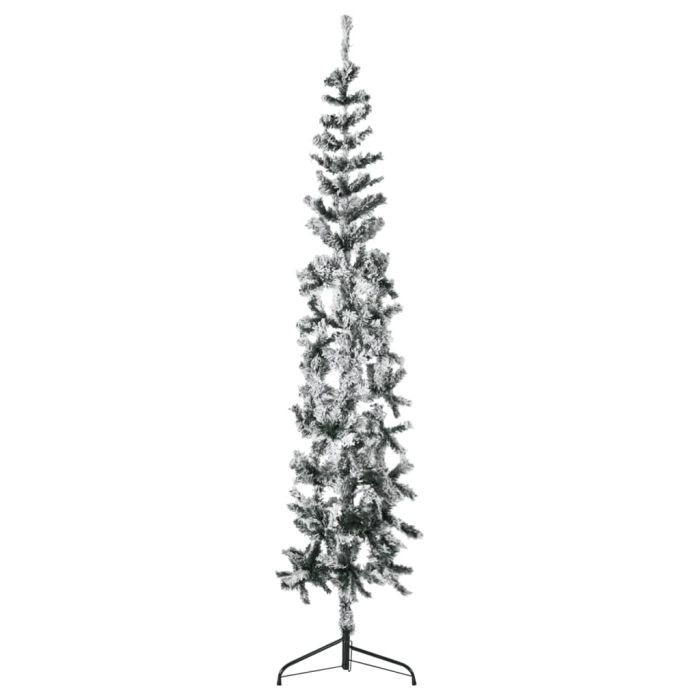Lauxe Slim Artificial Half Christmas Tree Flocked Snow 210cm
