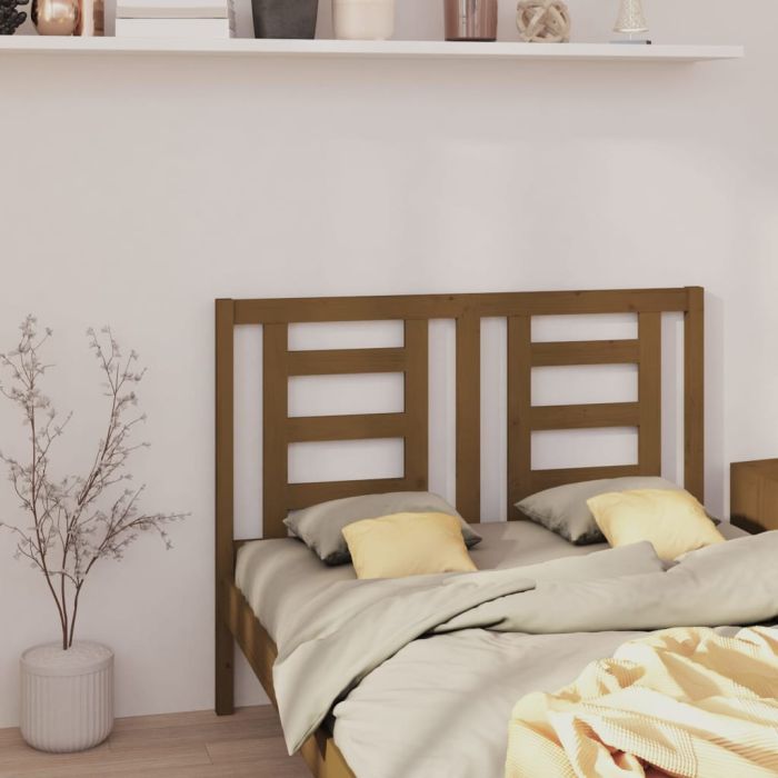 Bed Headboard Honey Brown 146x4x100 cm Solid Wood Pine