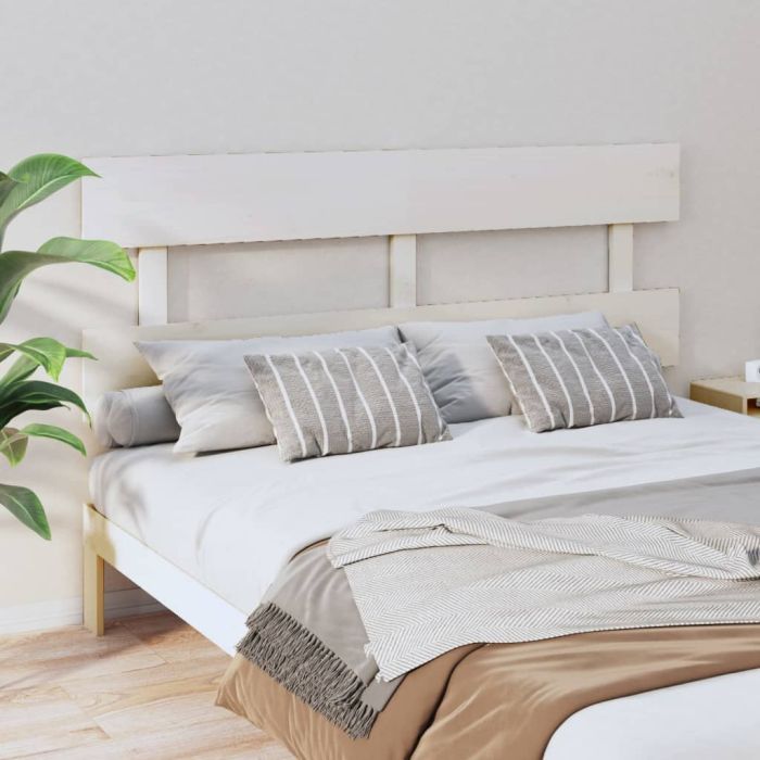 Bed Headboard White 164x3x81cm Solid Wood Pine