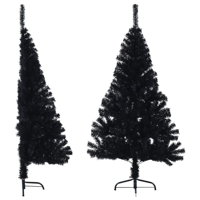 JOLYX Artificial Half Christmas Tree with Stand Black 120 cm PVC