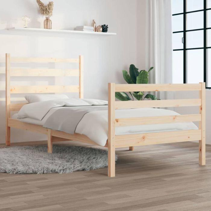 Bed Frame Solid Wood Pine 90x200 cm