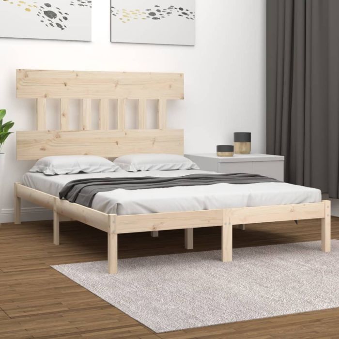 Bed Frame Solid Wood 120x190 cm Small Double