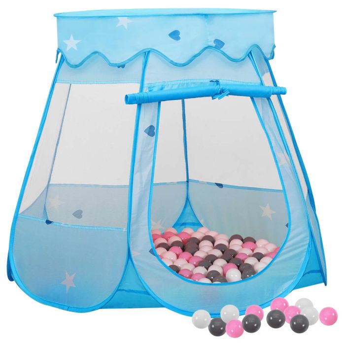 Children Play Tent with 250 Balls Blue 102x102x82cm