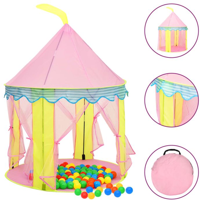 Children Play Tent with 250 Balls Pink 100x100x127cm