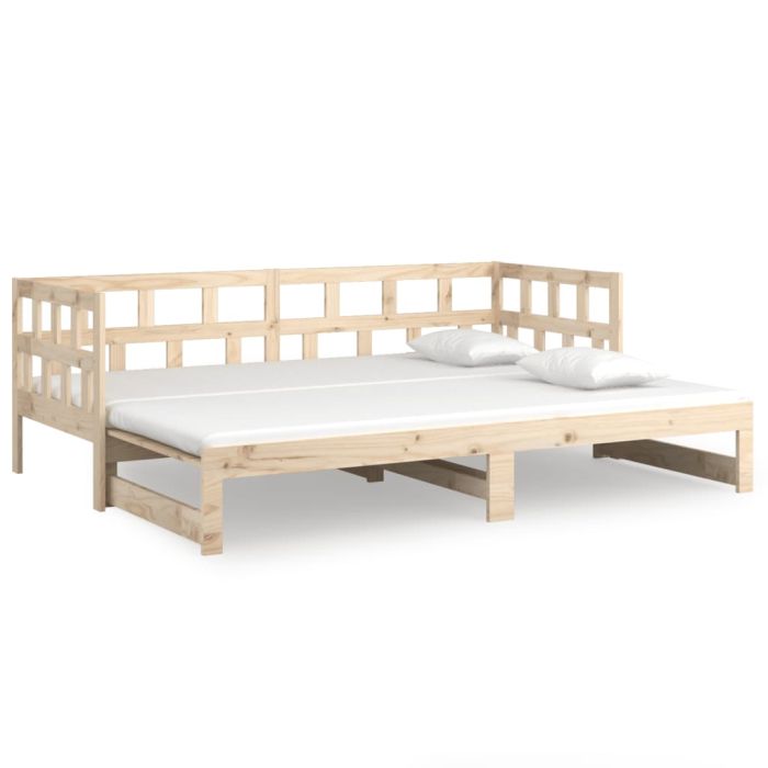 Pull-out Day Bed Solid Wood Pine 2x(90x200) cm