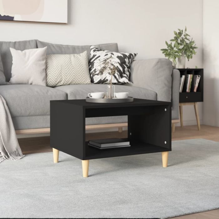 Coffee Table Black 60x50x40 cm Engineered Wood