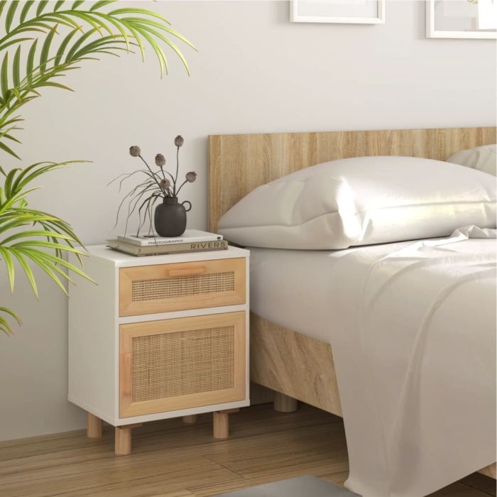 Bedside Table - Venetia Nightstand White 40cm