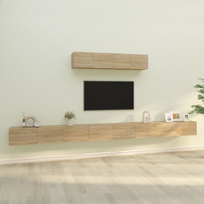 4 Piece TV Cabinet Set Sonoma Oak Engineered Wood