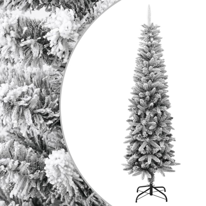 Nevis Artificial Slim Christmas Tree Flocked Snow 210cm PVC PE