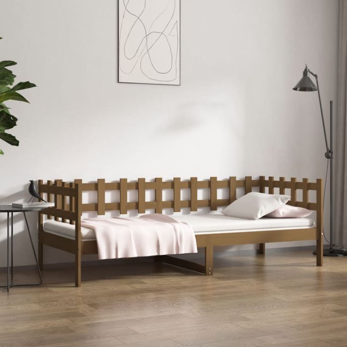Day Bed Honey Brown 90x200 cm Solid Wood Pine
