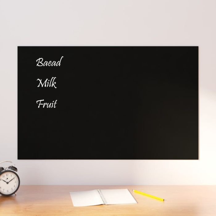 Wall Mounted Magnetic Board Black 80x50cm Tempered Glass