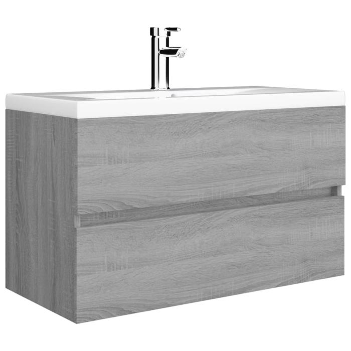 Sink Cabinet with Built-in Basin Grey Sonoma Engineered Wood