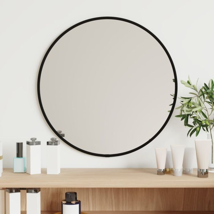 Wall Mirror Black 40cm Round